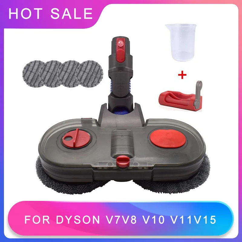 Electric Mop Head for Dyson V7V8 V10 V11V15 Vacuum Cleaner Attachment with LED Headlights Water Reservoir and Reusable Mop Pads