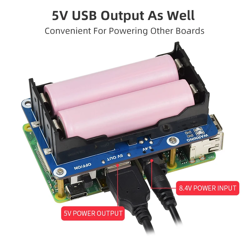Uninterruptible Power Supply UPS HAT Stable 5V Power Output for Raspberry Pi 4 Model B 3B+ 3B Optional EU US UK