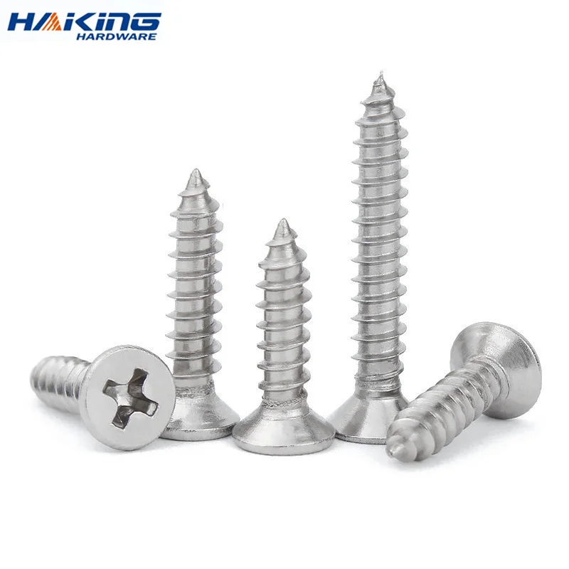 100pcs/lot M1 M1.2 M1.4 M1.7 M2 M2.6 Mini 304 stainless steel Cross Phillips Flat Countersunk Head Self-tapping Wood Screw