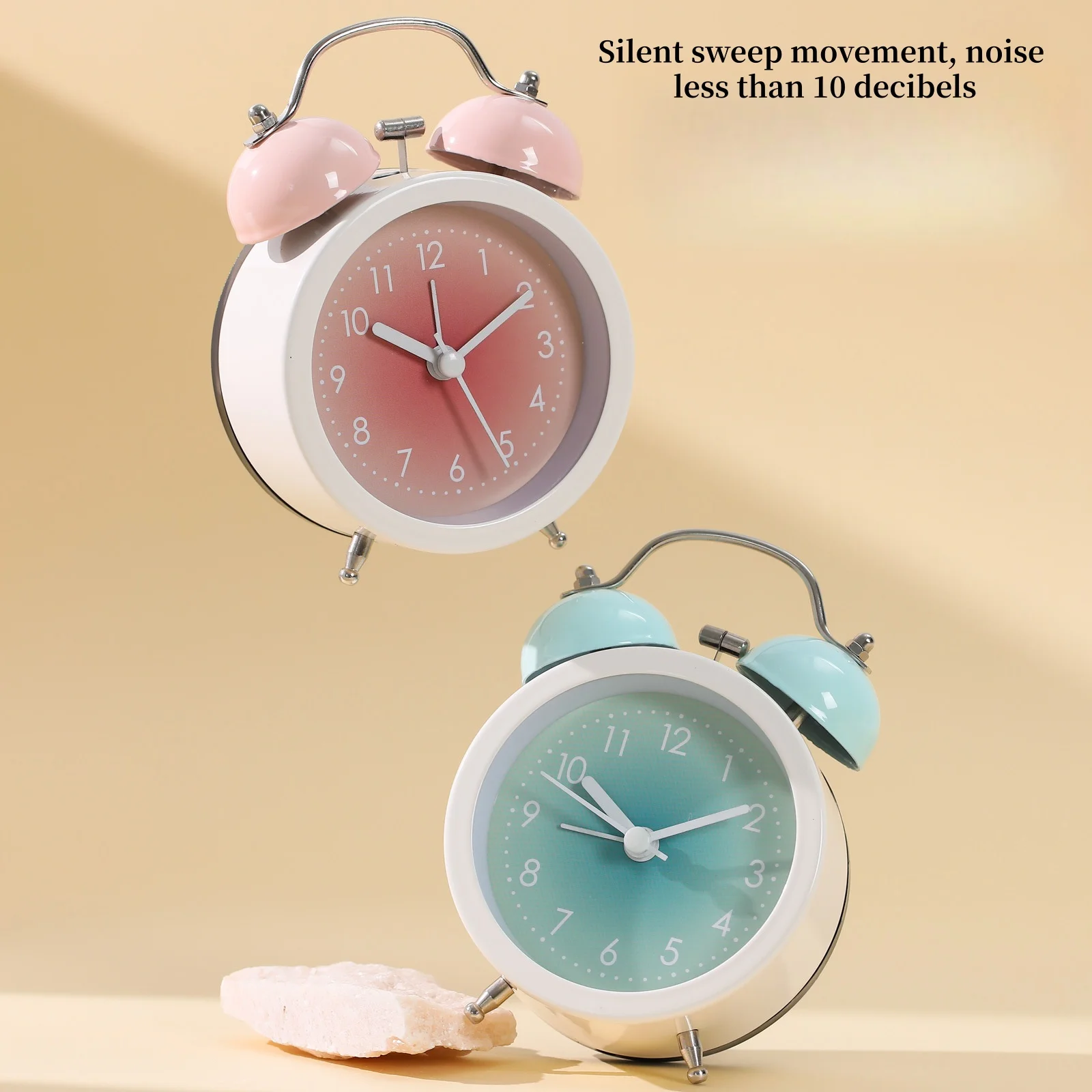 Desktop Alarm Clock for Students Mute Table Clock Night Light Children's Study Wake-Up Clock Loud Volume