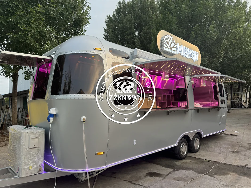 Diskon keranjang kopi Outdoor dapur Penuh Trailer es krim seluler truk Pizza Makanan Cepat kelonggaran