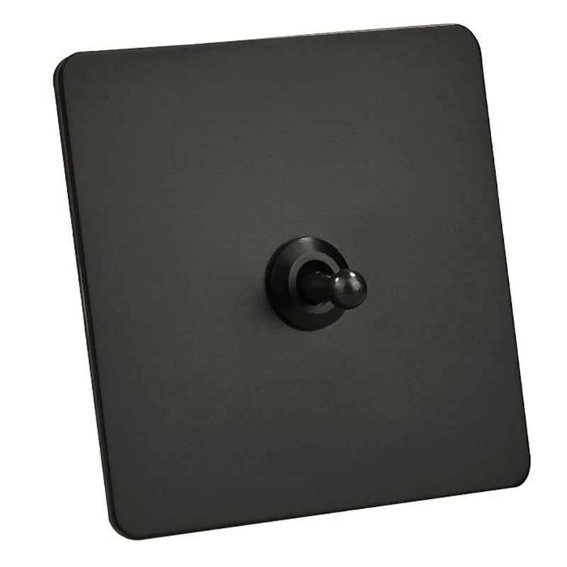 CYCLI-1-Gang 3 Way Switch Nordic Minimalist Style Black Wall Light Stainless Steel Panel Lever Retro Toggle Switch