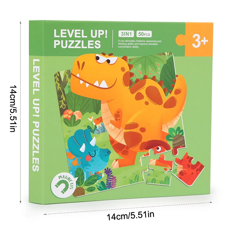 Magnetyczne puzzle dla dzieci, zabawki edukacyjne Montessori, ciche, z motywami zwierząt z kreskówek, układanki, prezenty dla dzieci w okresie wczesnego rozwoju.