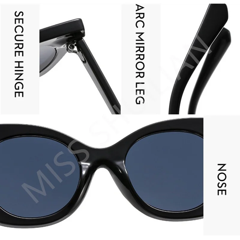 Nuevas gafas de sol de moda con bloqueo de Color, gafas de sol de tendencia para mujer, gafas de ojo de gato personalizadas, montura de lente con gradiente UV