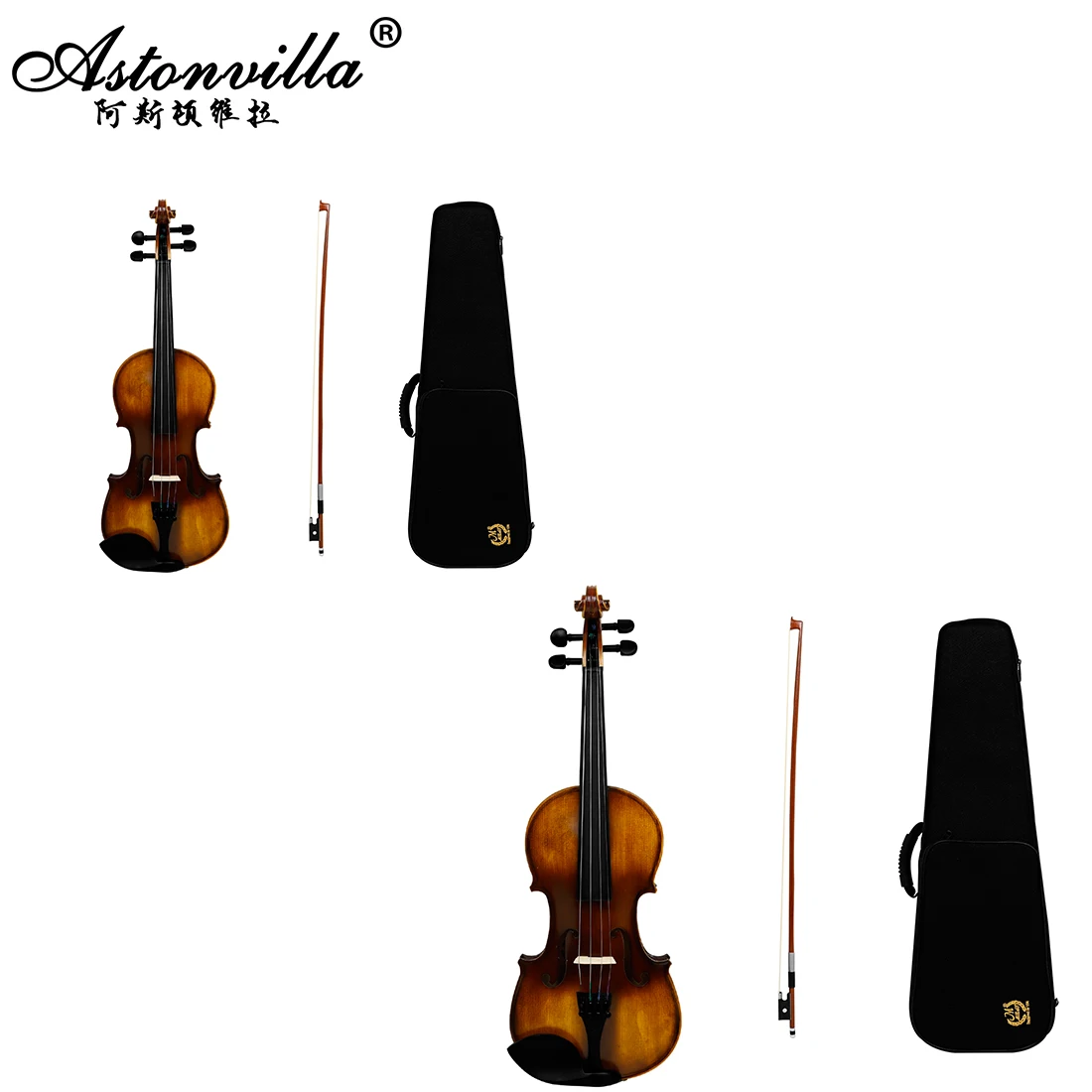

Astonvilla 4/4 3/4 Violin Series Set AV-208 Made of Solid Wood Violin Instrument Accessories Suit for Profession Performances