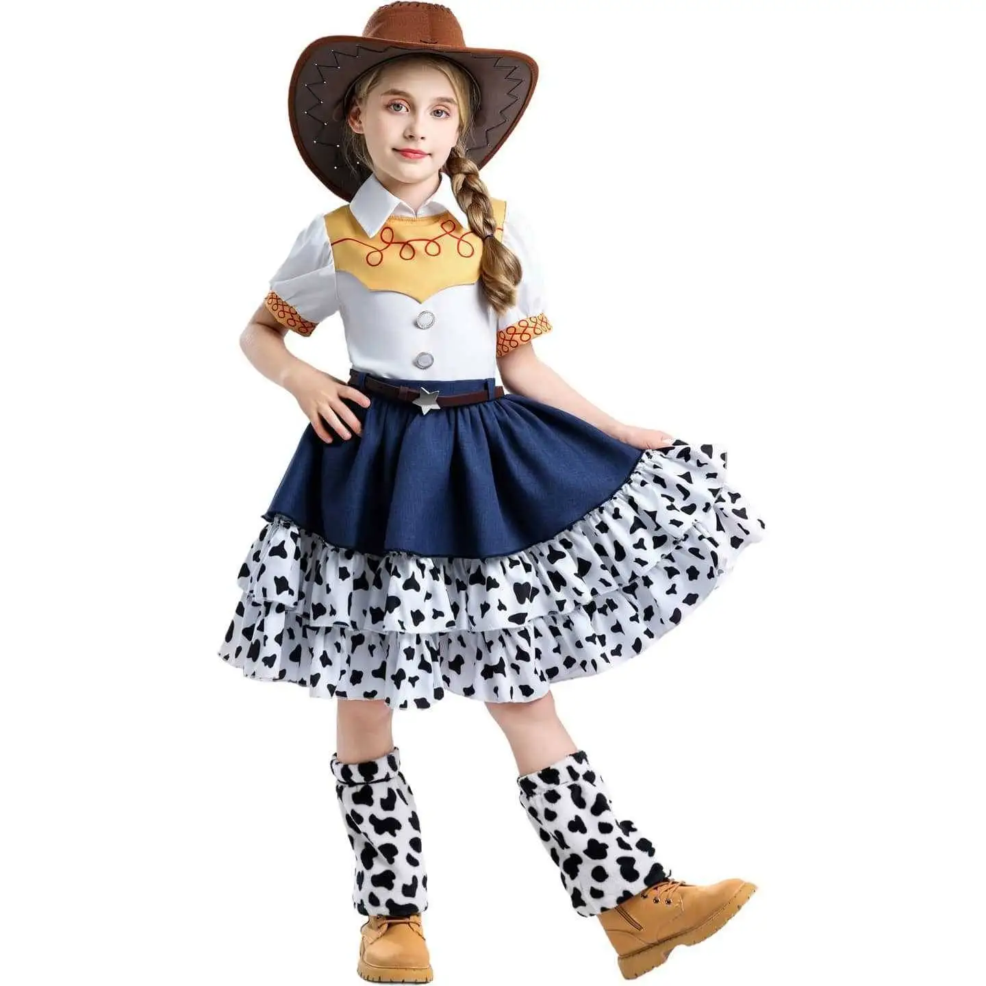 Princ Dr loween Jie Toy S Costume da spettacolo Ragazze Gonna da cowboy Abbigliamento tradizionale cinese da palcoscenico Y8792