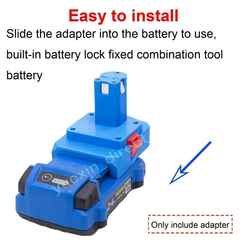 Imagem -04 - Conversor de Bateria para Kobalt Adaptador Li-ion Ryobi One Mais 18v Conector de Alimentação Portátil sem Fio Conector de Ferramentas 24v