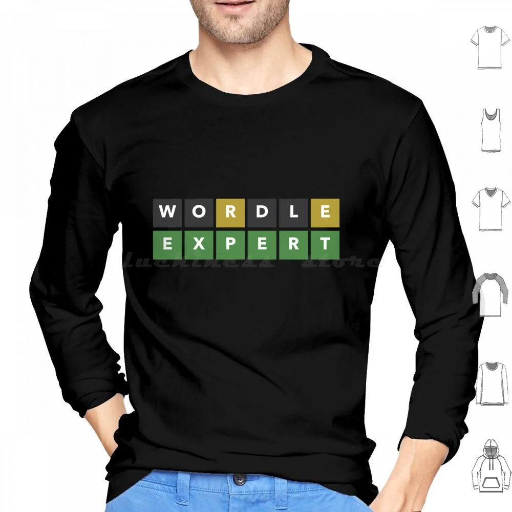 Wordle Expert Style Hoodie cotton Long Sleeve Wordle Wordle Expert Wordle Lover Wordle Games Wordle Puzzle I Love Wordle