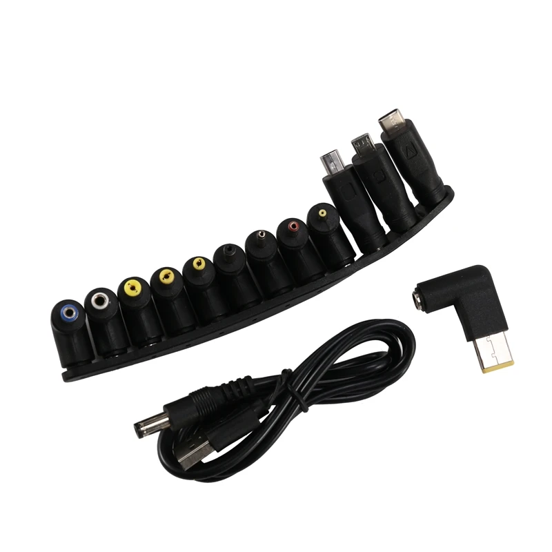 DC Power Cord USB To 5.5X2.1 Multifunctional Dc Interchangeable Plug Is Suitable For Laptops And Routers
