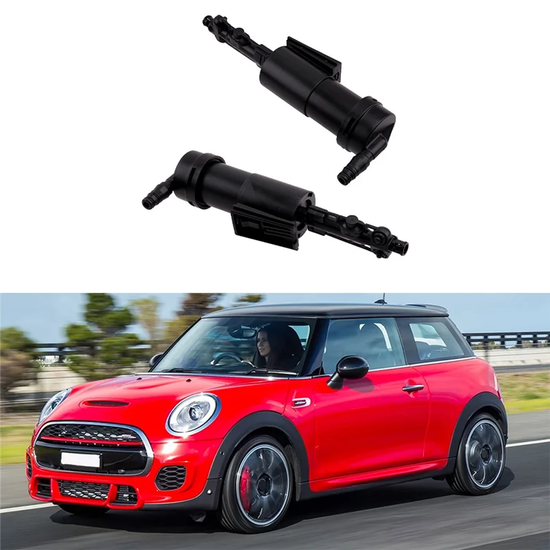 

A10E-2Pcs Headlight Washer Pump Nozzle Left & Right Fit For Mini Cooper R50 R53 R52 61677147047 61677147046