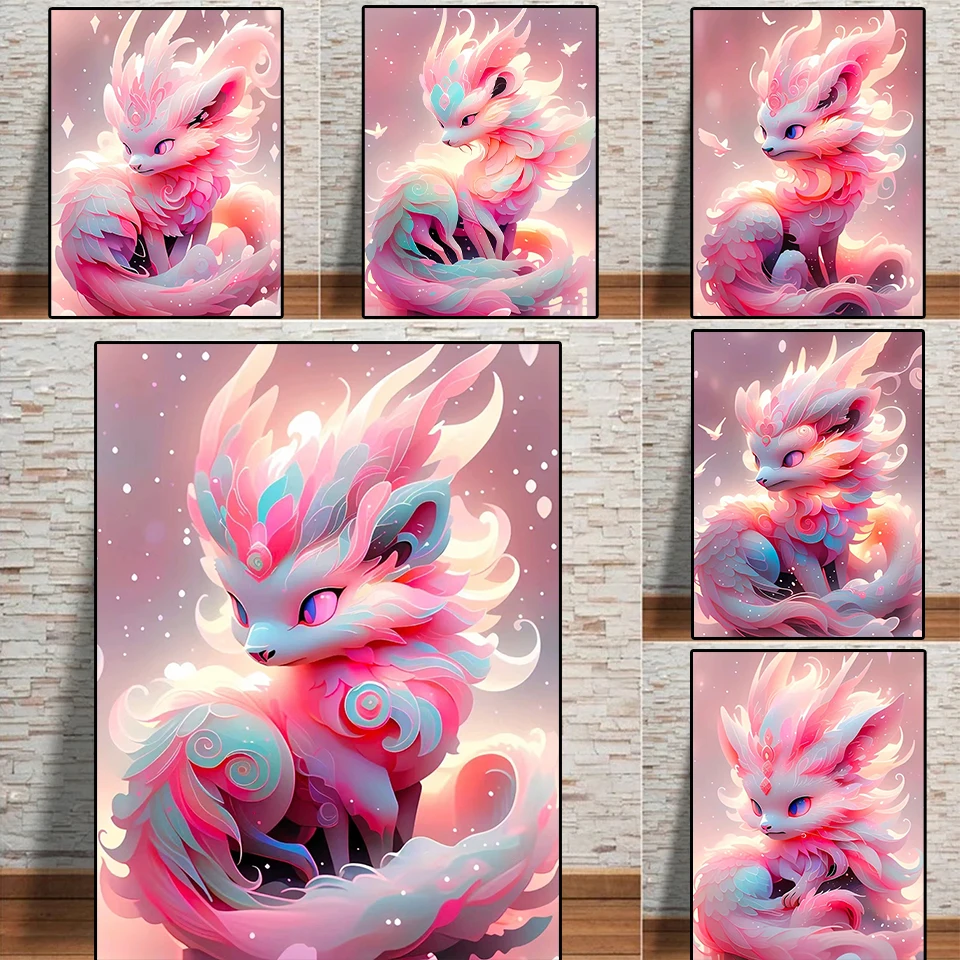 

DIY Diamond Painting Cute Dragon Baby Full Diamond Mosaic Cartoon Animal Cross Embroidery Handicraft Water Diamond Decoration