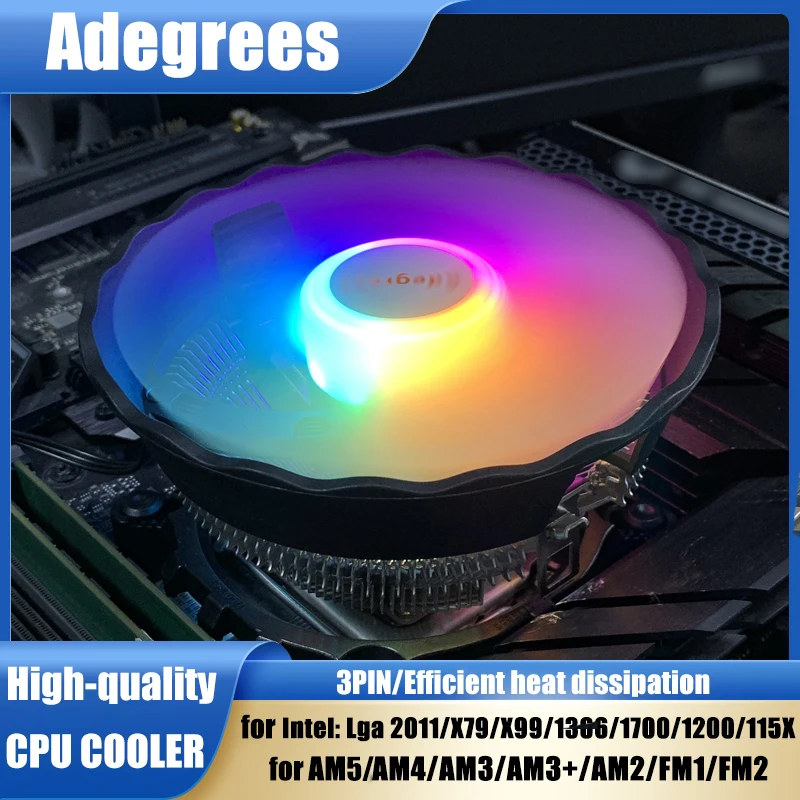 

X99 CPU Air Cooler 3Pin RGB Processor PC Radiator For Intel 775 1150 1151 1155 1156 1200 1700 1366 AM3 AM4 AM2 X79 2011