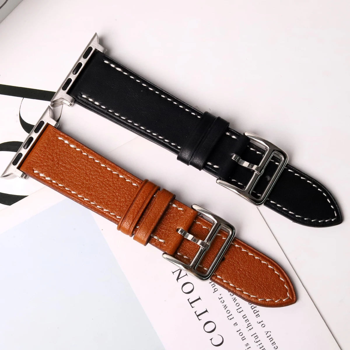 Be suitable for apple Watch Strap Apple watch9/8 Ultra2/1 49mm 45mm 41mm 38mm 44mm Goat Caviar soft hand-sewn leather strap