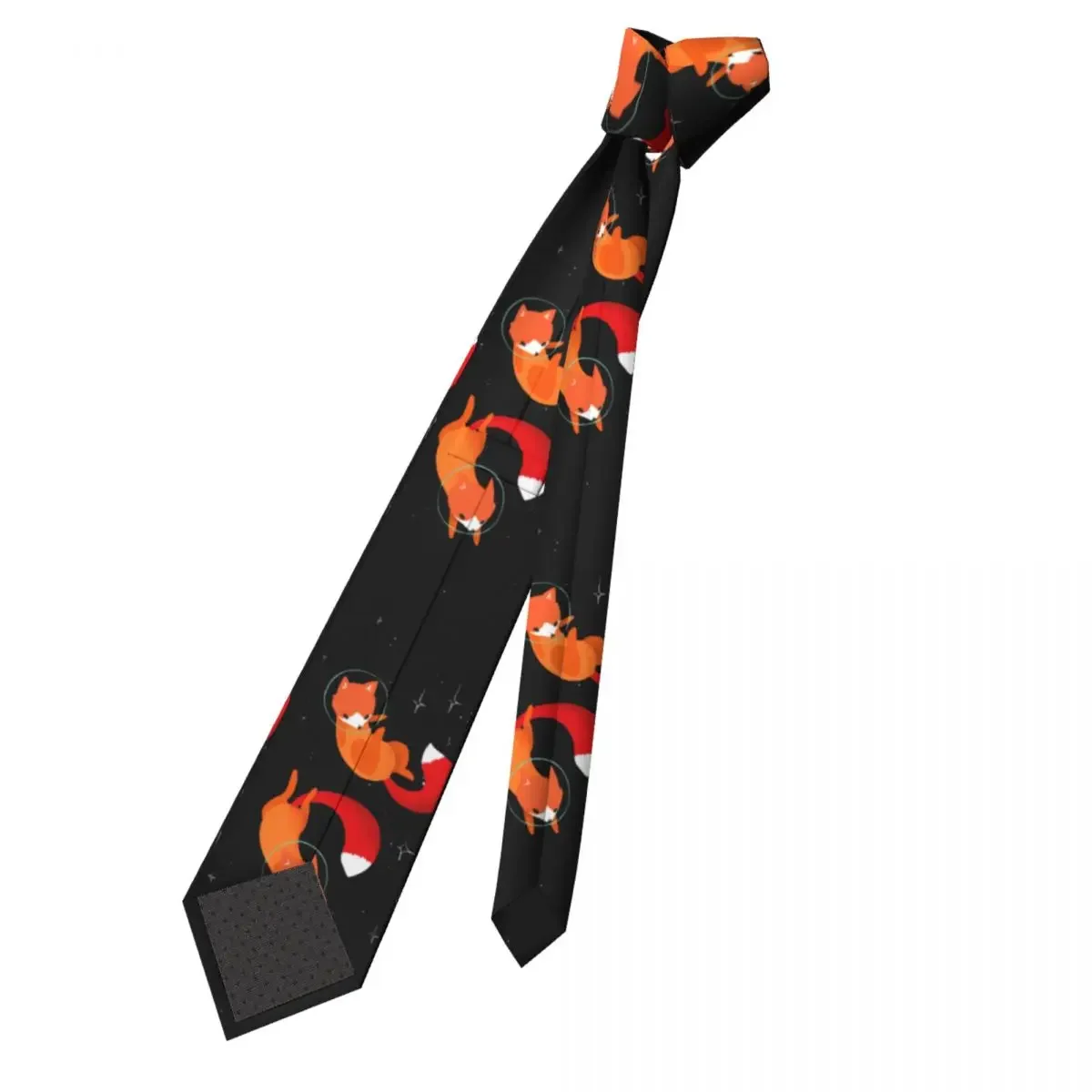 Space volpi Cute Fox cravatte uomo donna poliestere 8 cm Animal Neck Tie per uomo Casual abiti stretti accessori Cravat Business