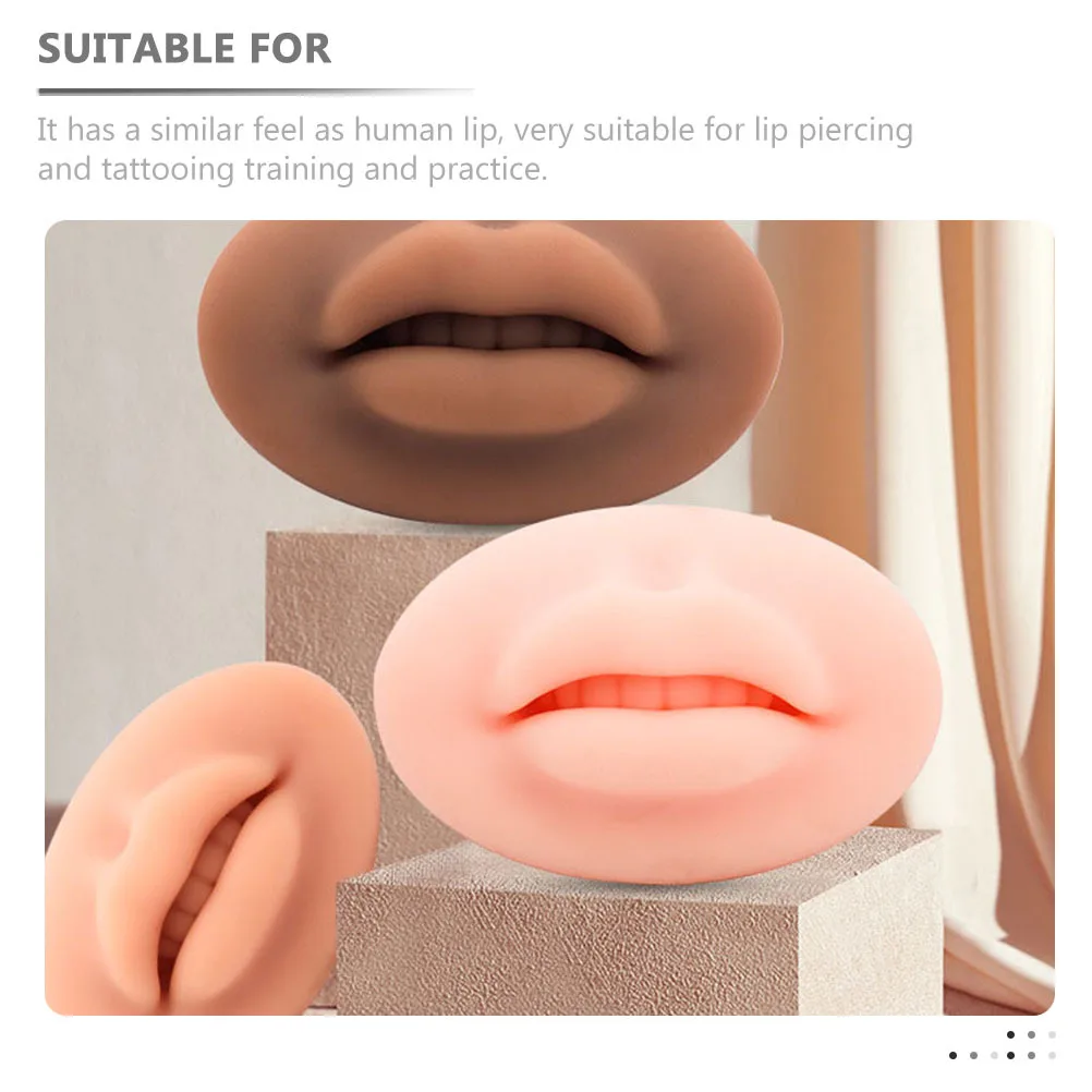 Moule à lèvres 3D en Silicone, fausse peau, pratique professionnelle des lèvres, fourniture de tatouage, élastique plus doux, 3 pièces