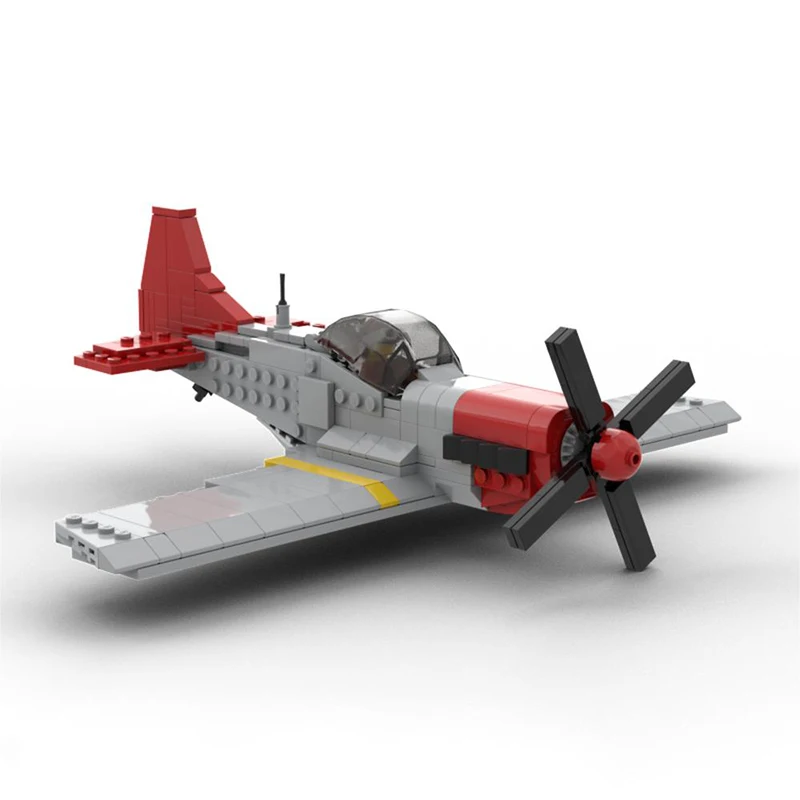 Military Series Sopwith Camel Mustang P-51D Red Tail Fighter Assembled Building Blocks Toy Children's Christmas Gift