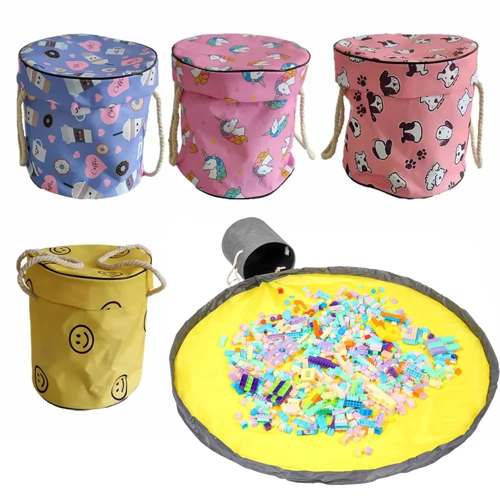 

Foldable Drawstring Storage Baskets – Large Zip Organizer for Clothes, Blocks, Plush Toys, Home Storage & Organization Basket