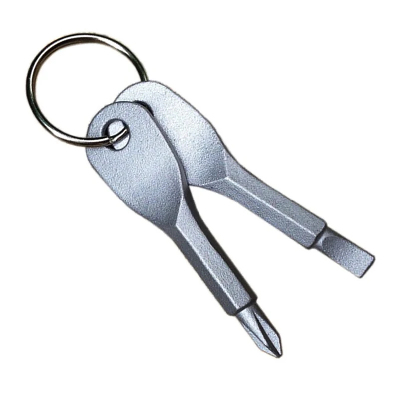 1 Set Stainless Steel Mini EDC Multifunction Screwdriver Key Shape Slotted Screwdrivers Keychain Pocket Repair Tool hand tools