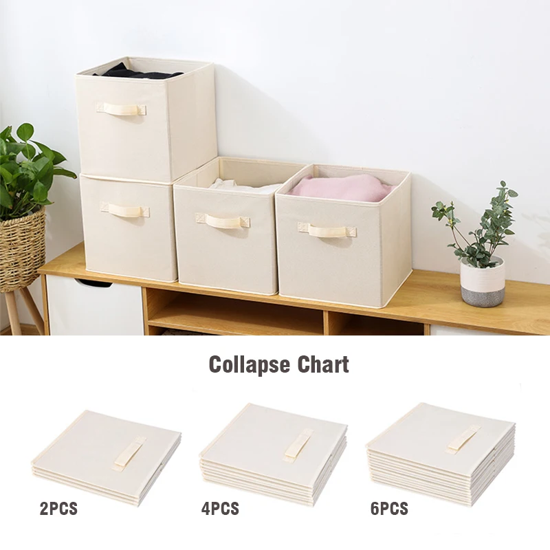 Collapsible Non-woven Cloth Fabric Bin Drawers/Baskets | Cube Storage Organizer | Closet Organizer Storage Basket/Box/Bin/Shelf