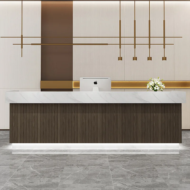 simple modern Reception Desks beauty salon Reception Desks with arc-shaped Atmosphere Office Furniture vonenoeд elozy40jdt