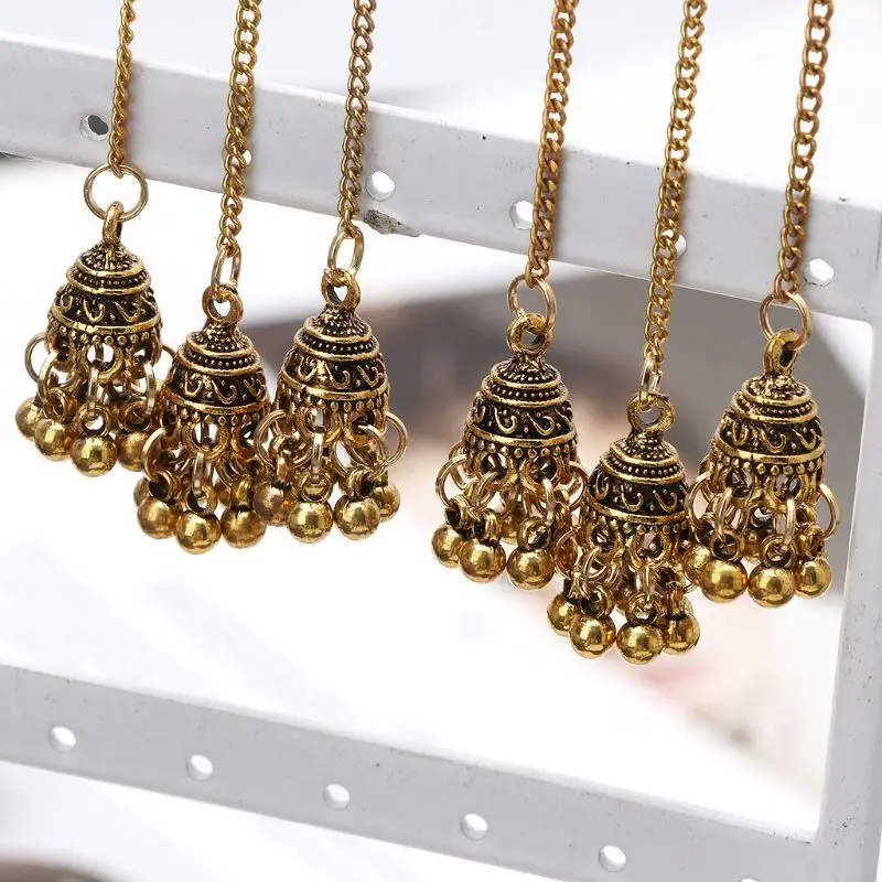 Indian Jhumka Bohemian Tassel Dangle Ethnic Gypsy Earrings for Theme Party Dropship