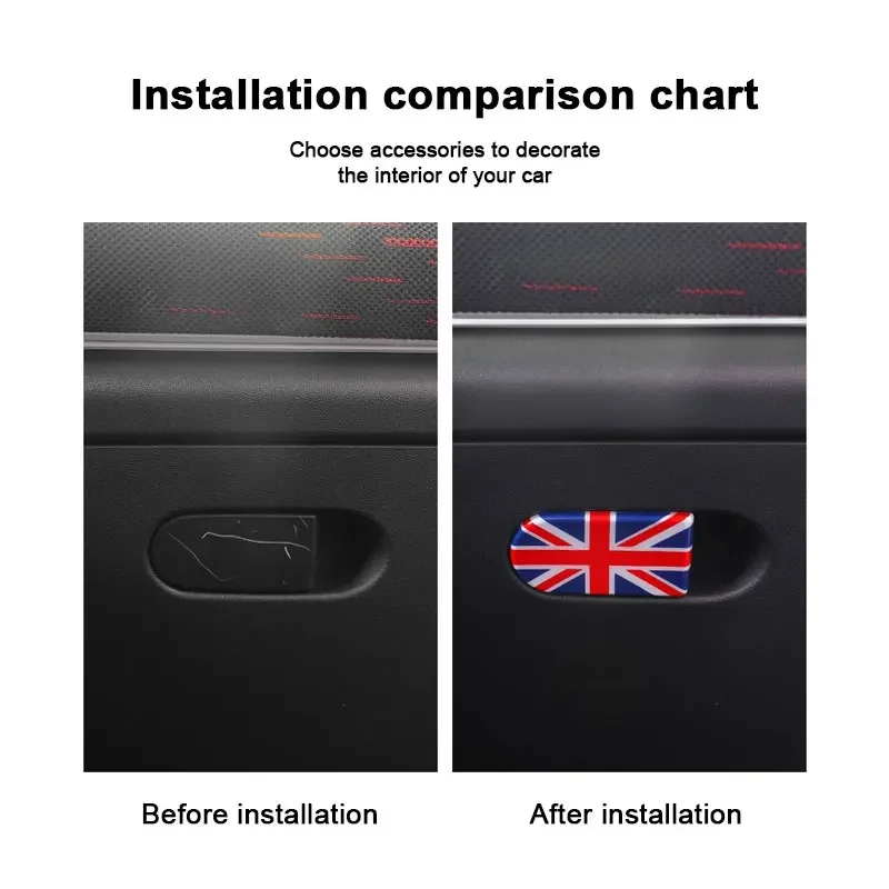 1 قطعة لميني كوبر J01 J05 U25 F65 F66 F67 2024 سيارة صندوق القفازات مقبض صندوق تخزين الزخرفية غطاء السيارات سيارة التصميم ملصق