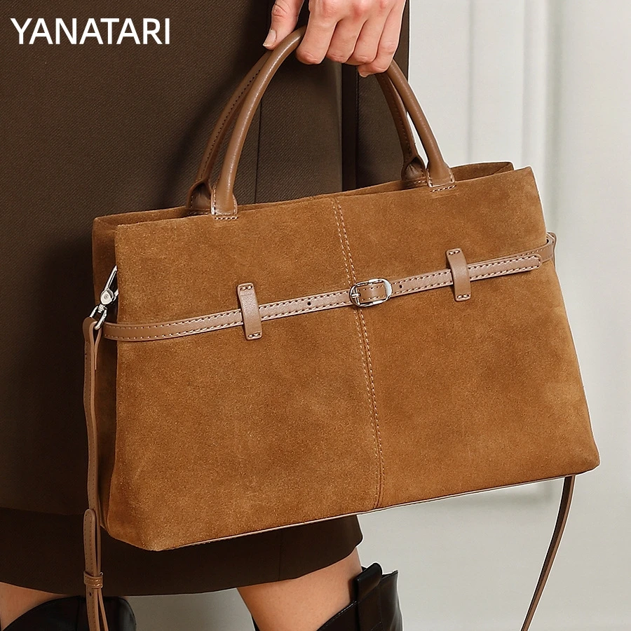 YANATARI натуральная кожа большая вместительная минималистичная сумка-тоут женская роскошная сумка через плечо из матовой кожи сумка через плечо