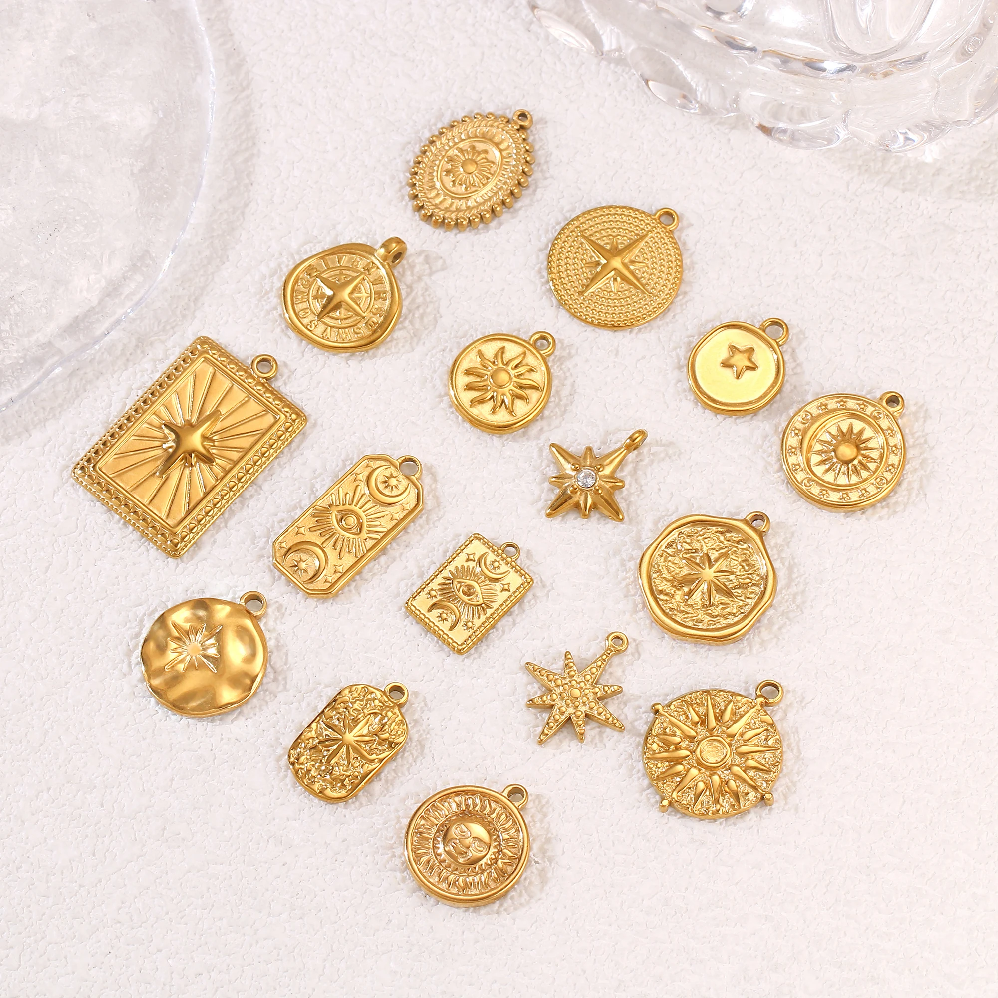 3Pcs Stainless Steel Star Charms for Jewelry Making Celestial Astral Pendant Handmade DIY Bracelet Necklace Earrings Accessories