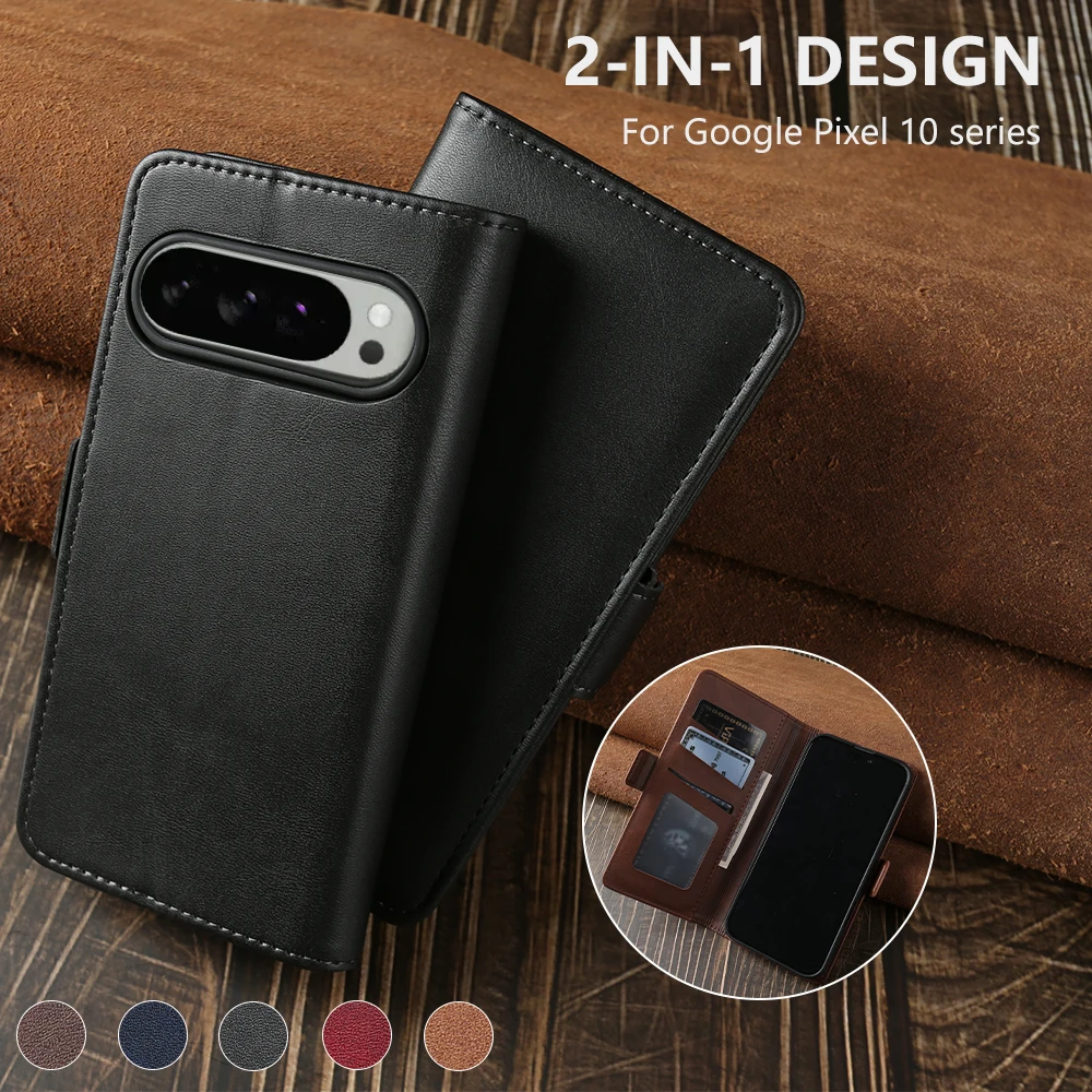 

For Google Pixel 10 9A 9 Pro 8 7 6 7A 8A 6A Luxury Leather Phone Case For Pixel 10 9 Pro XL Wallet Holder Full Protector Cover