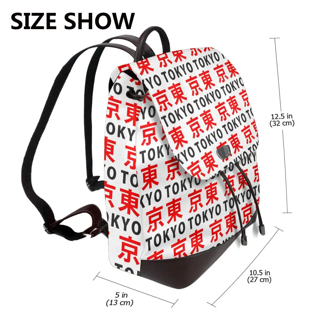 Japan Tokyo City Letter Logo Bookbag School Student Bags Hiking Travel Daypack for Women Fashion Derma Backpack