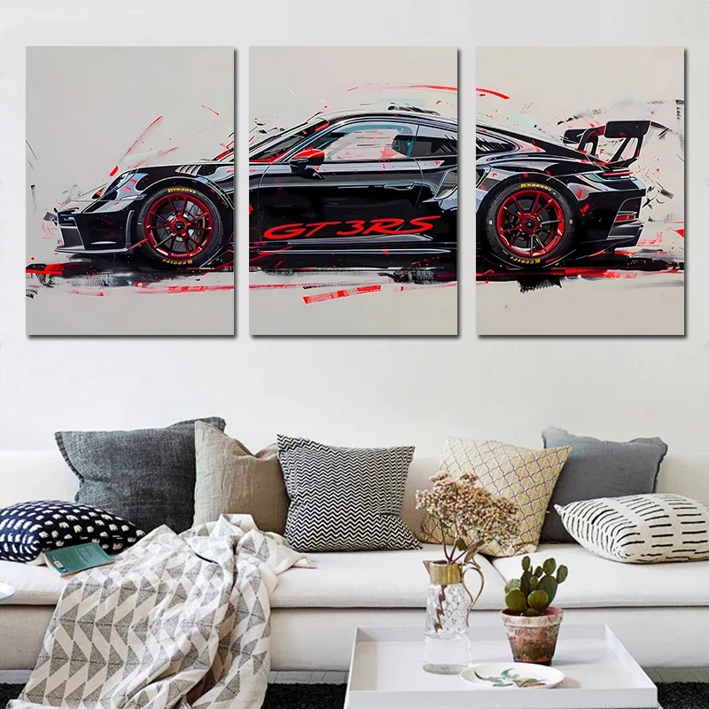 3Pcs Supercar Posters Sports Cars Print Famous Cars Canvas Painting Wall Print Picture Living Room Home Decor Birthday Gift