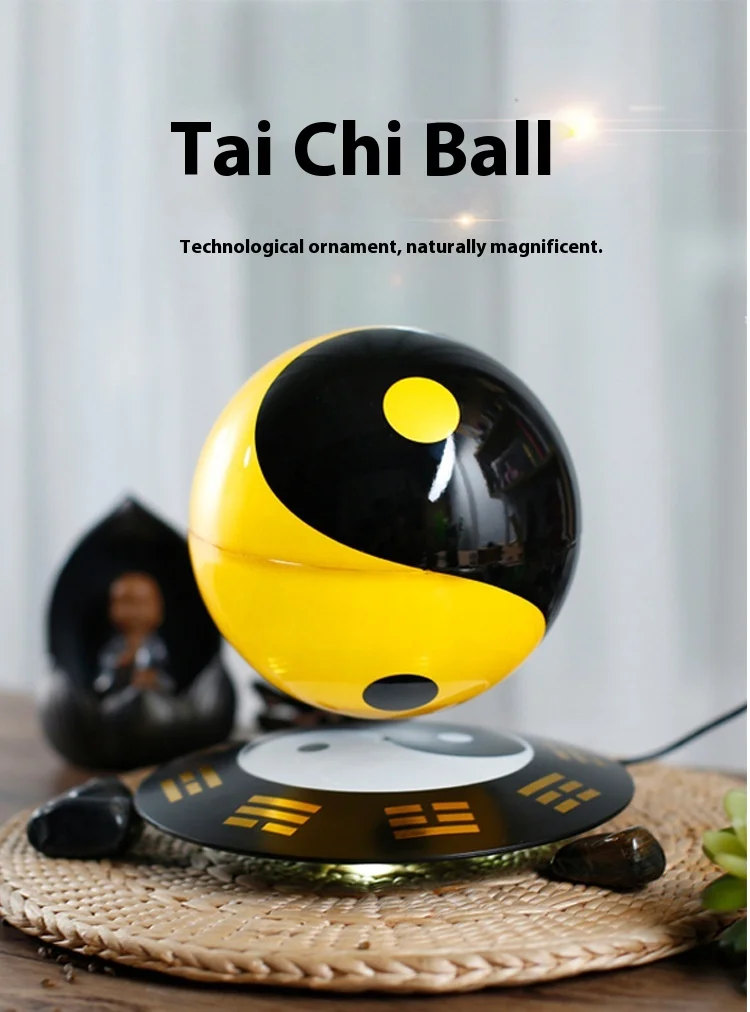 Maglev Ornaments Gossip Taiji Ball Office Creative Opening Business Booming Greeting Magnetic Levitation Diameter 14CM Ball