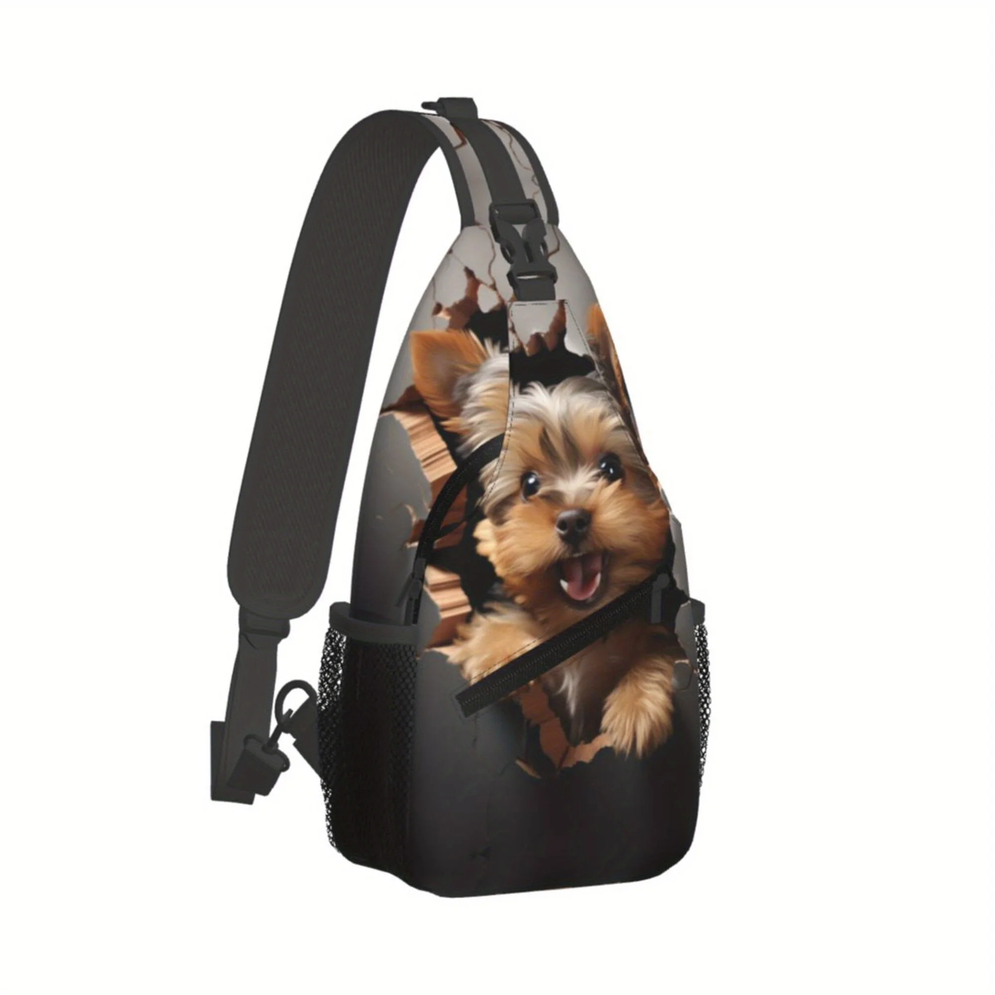 Yorkshire Terrier Design Crossbody Bag Fashionable and Functional with A Zipper Great for Traveling Gift for The Holidays