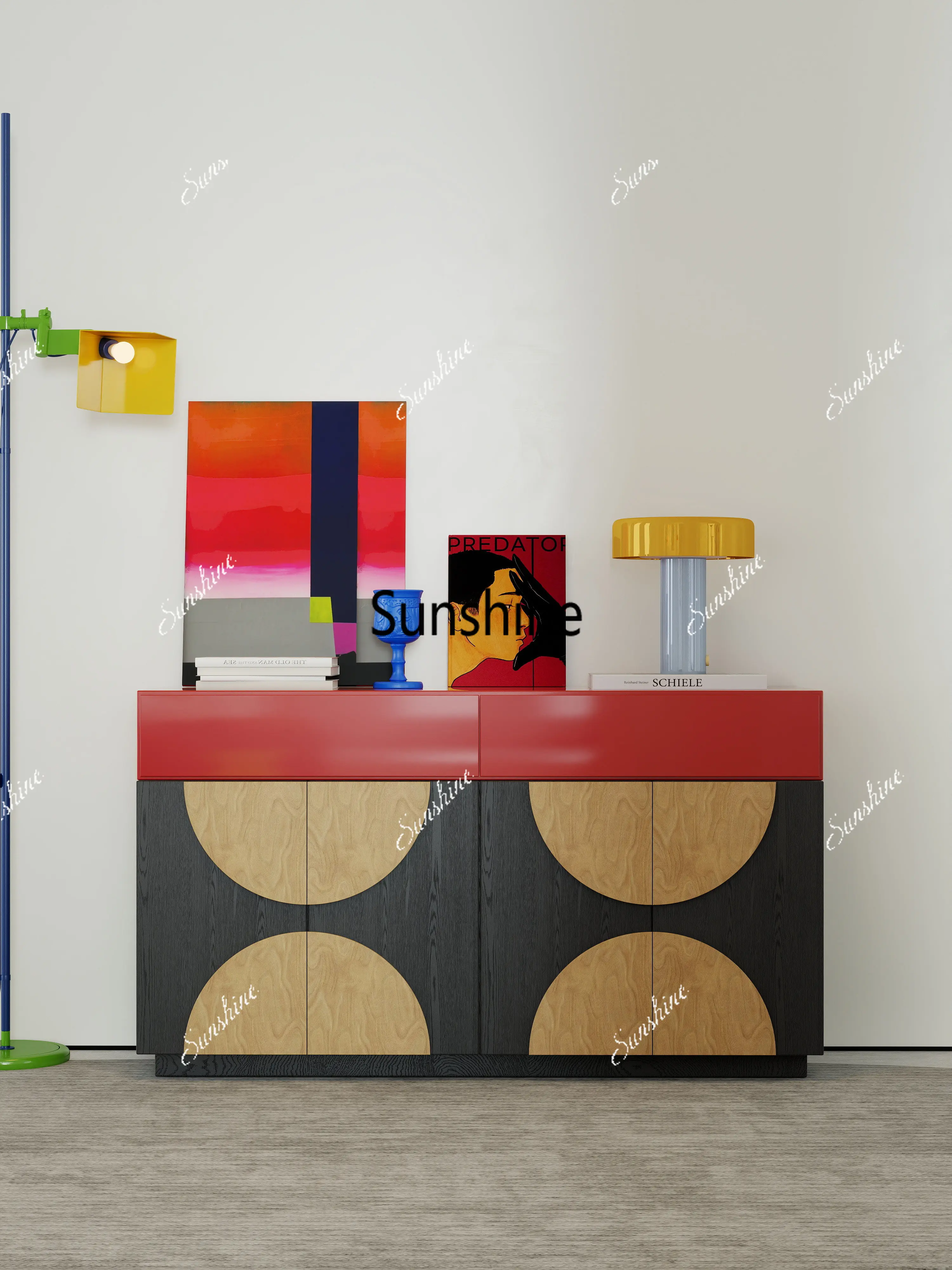 

Italian minimalist light luxury high-end living room art cabinet