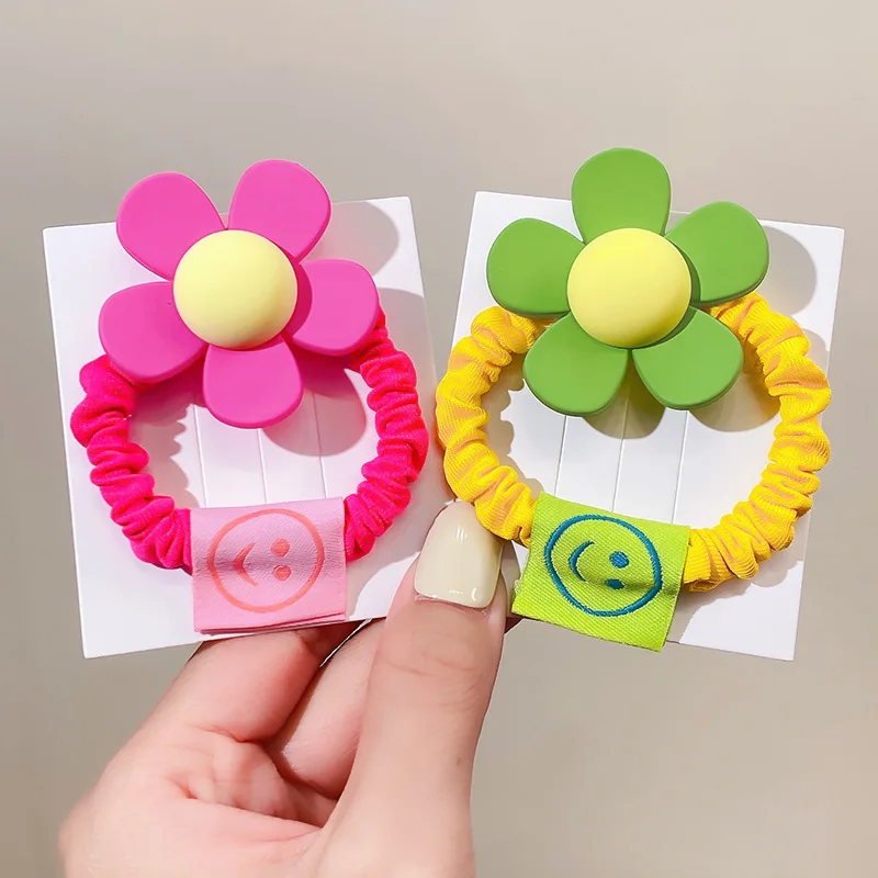 New Women Colorful Flowers Rubber Band Elastic Hair Bands Korea Headband Headdress for Girls Kids Hair Accessories Ornaments