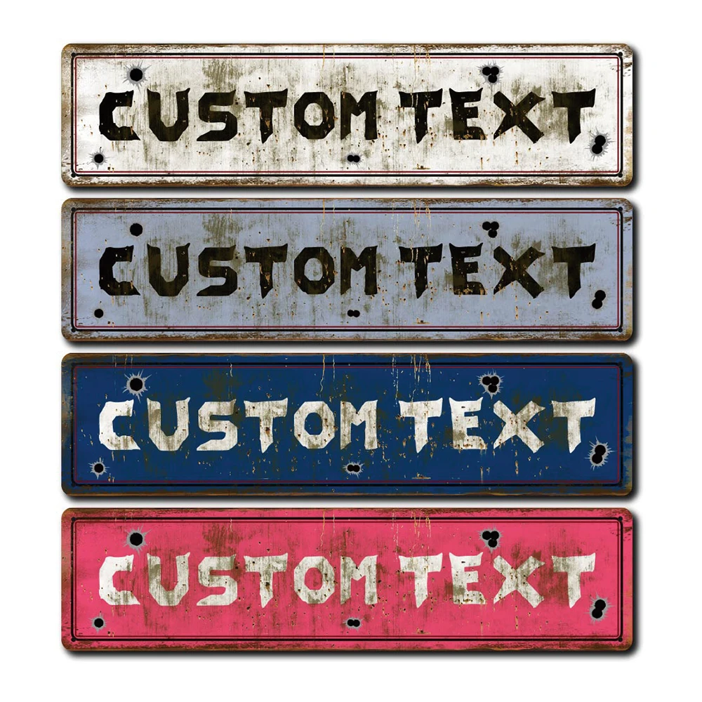 1 Stück personalisiertes, individuelles Straßenschild aus Metall mit Namens- und Textaufdruck für Straße, Schule, Unternehmen, Hof, Haus, Schlafzimmer, langlebig für den Außenbereich