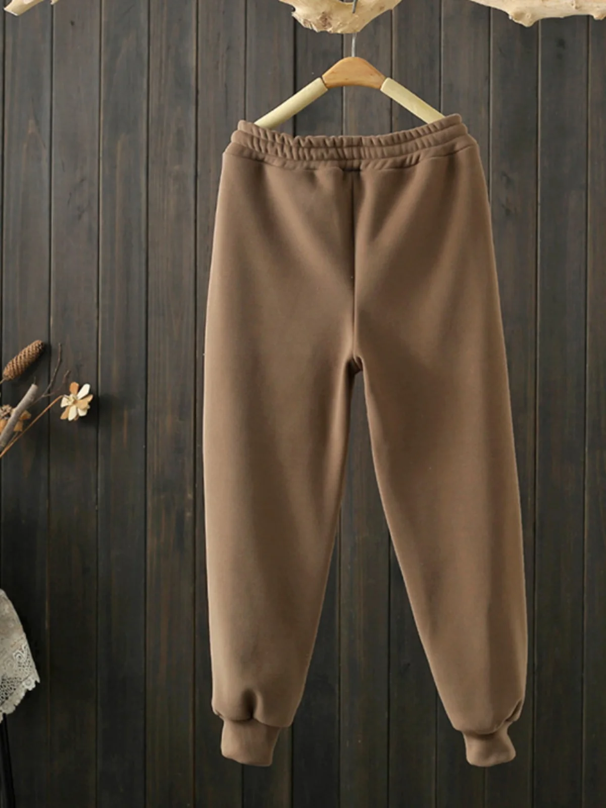 plus Size Autumn Winter Fleece Lined Thickened Cuffed Sports Pants Loose Slimming Casual Trousers Fashionable Drawstring Swea...
