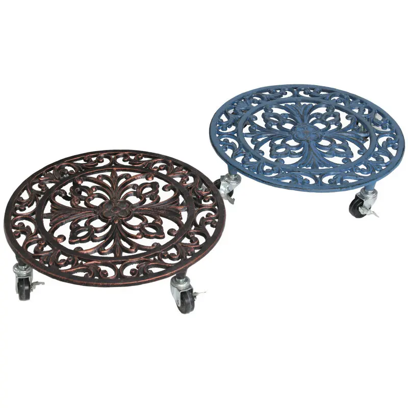 

Flower pot tray with universal wheel Outdoor garden balcony flower stand Flower pot foot pad bracket Wrought iron movable base