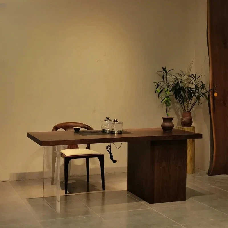 CP Chinese tea table and chair combination wabi-sabi wind guest tea table tea room suspended small apartment coffee table