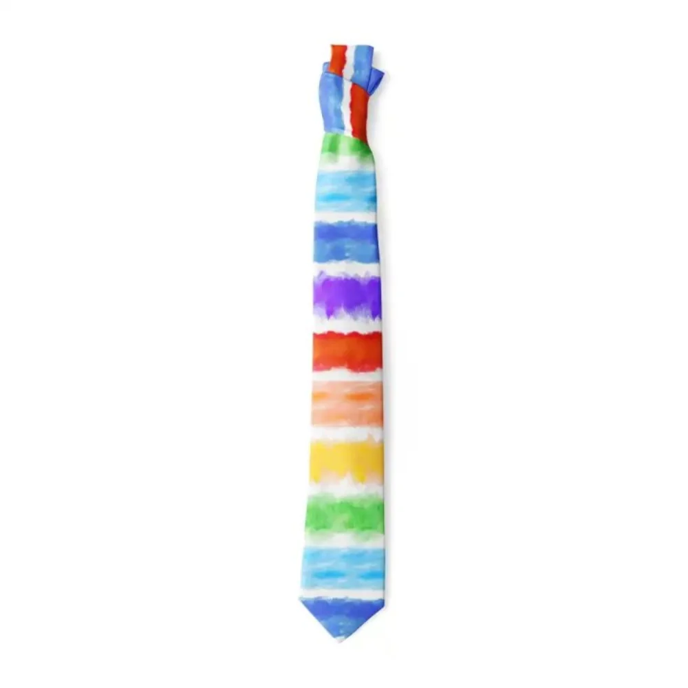 Creative 8cm Rainbow Tie Adjustable Soft Colorful Tie Hand Tied Narrow Men Necktie Shirt