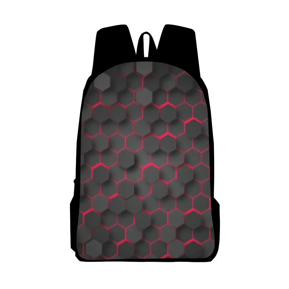 Technology Sense Honeycomb Geometry Backpack Children School Bags for Teenager Boys Girls School Backpacks Women Kids Book Bag