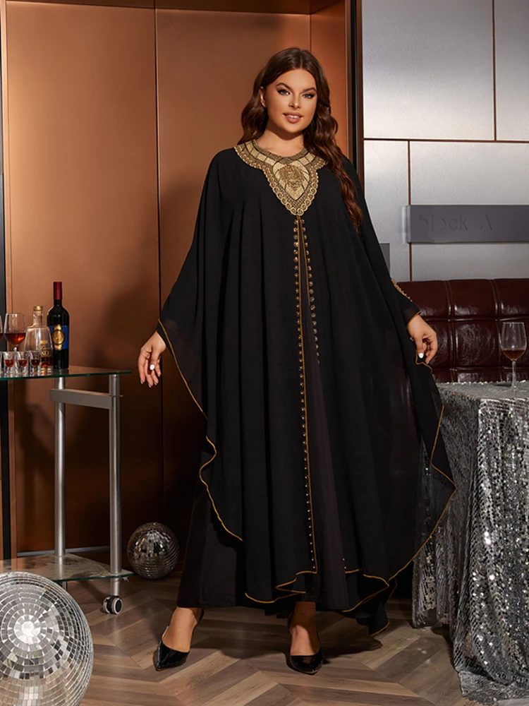 Mama Casual Black Hooded Abaya Free Size Long Dresses Dubai Turkey Muslim Robe Loose Kimono Boubou Kaftan Fashion Islam Clothing