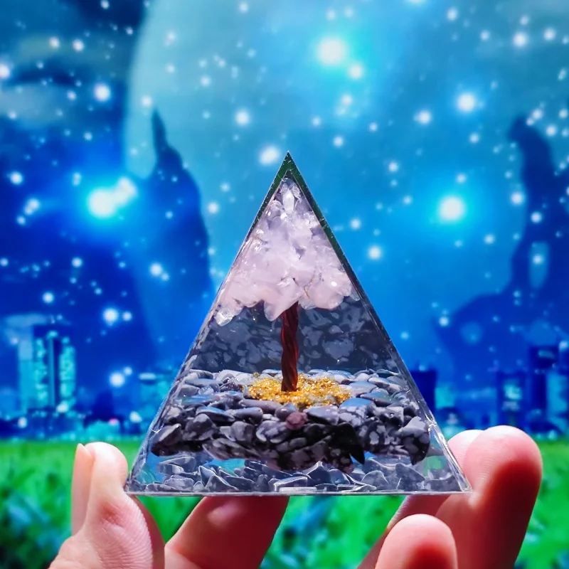 Ogen Energy Tree of Life Pyramid Home Crafts Resin Decorations Desktop Decoration Dream Come True