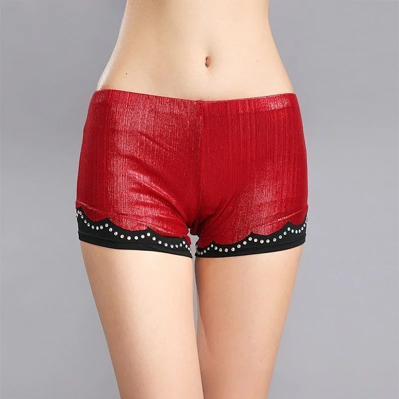 Pantalones de danza del vientre personalizados, mallas, pantalones de seguridad antideslumbrantes, pantalones de entrenamiento ajustados para mujeres adultas, pantalones cortos de tres partes