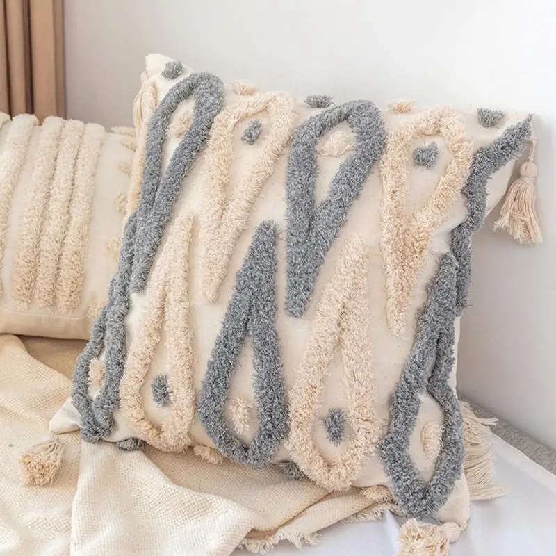 2 Stück Bohemian-Stil Ethno-Jacquard Kissenbezüge 45x45cm Sie können 2 Kissenbezüge auswählen oder sie zufällig erhalten. – Detail 5