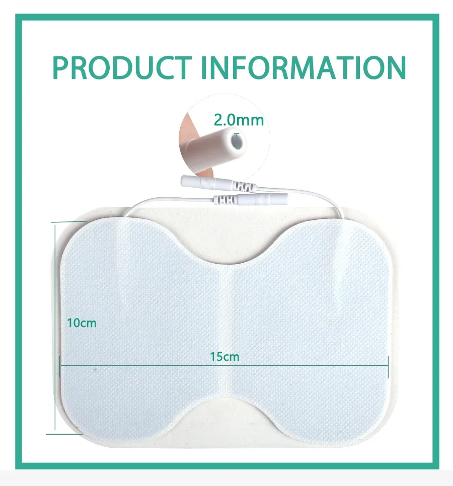 Reusable Self-adhesive 2mmpin Electrode Pad Physiotherapy Gel Patch for Back Waist TENS Unit Body Acupuncture Therapy Massager