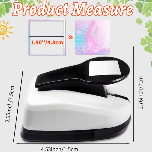 Imagen 2 del producto Cortador de papel para manualidades, perforadora, herramienta de 2 pulgadas, 50mm, formas de papel cuadradas para hacer tarjetas, álbum de recortes personalizado