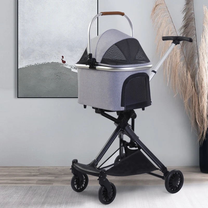 Hot Sale Collapsible Trolley Lightweight Dog Stroller Luxury 4 Wheels Pet  Pet Dog Stroller for Dog 83*48.5*110cm