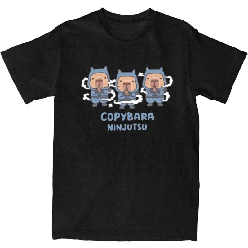 

Men Women Cute Capybara Ninja Graphic Printed Tee Shirt Apparel Funny 100% Cotton Copybaras Ninjutsu T Shirts Top Tee Clothes