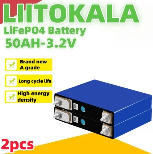 2 個 LiitoKala 3.2V 50Ah/52Ah リチウムリン酸鉄電池サポート 3C 150A 充電自転車 DIY ソーラーゴルフカートに適しています